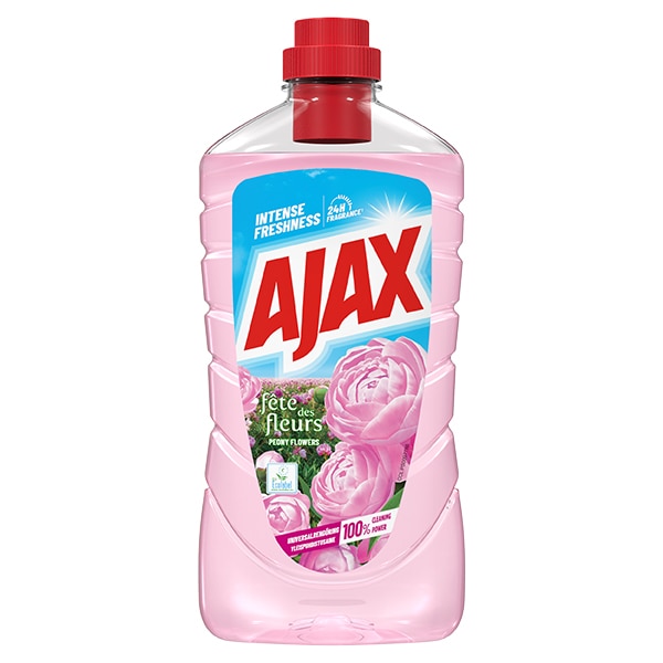Ajax Fête des Fleurs Peony Flowers universalrengøring i lyserød flaske med pæonduft