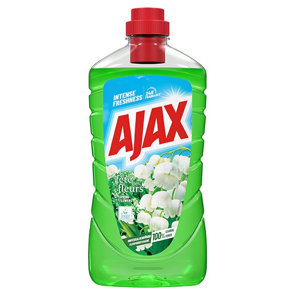 Ajax Fête des Fleurs Spring Flowers universalrengøring i grøn flaske med liljekonval