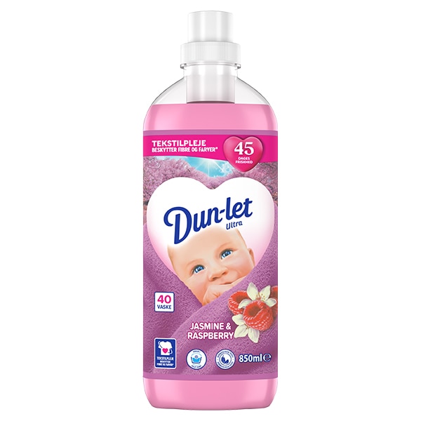 Dun-let Ultra Jasmine & Raspberry skyllemiddel i lyserød flaske 850 ml