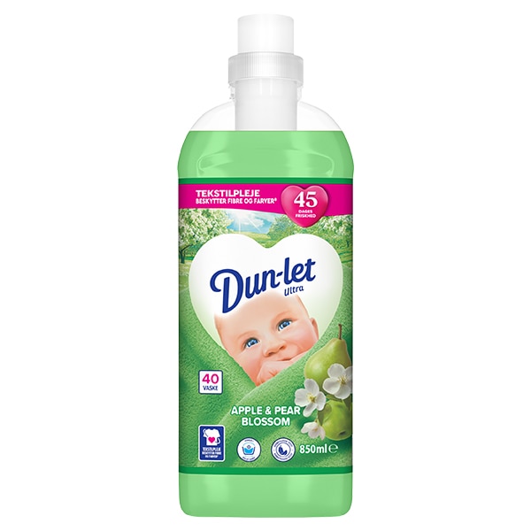 Dun-let Ultra Apple & Pear Blossom skyllemiddel i grøn flaske 850 ml