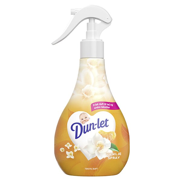 Dun-let Vanilje Spray tekstiropfrisker med duft af vanilje til tøj og tekstiler