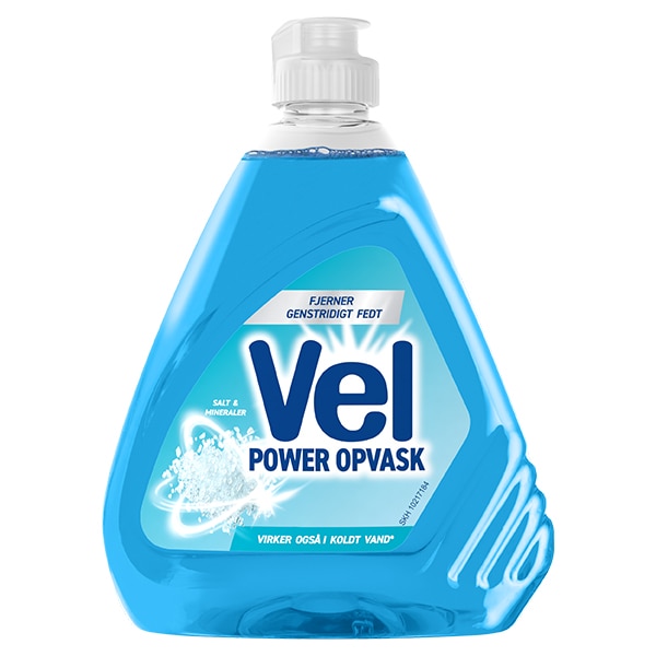 Vel Power Opvask Salt & Mineraler effektivt opvaskemiddel i blå flaske
