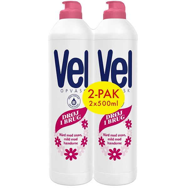 Vel Opvaskemiddel 2-pak med drøj formel 2x500 ml